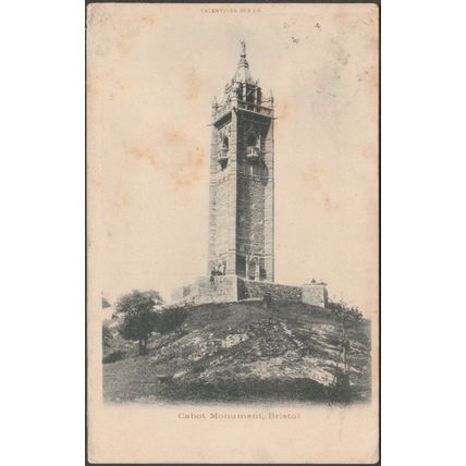 Cabot Monument, Bristol, 1903 - Valentine's Postcard