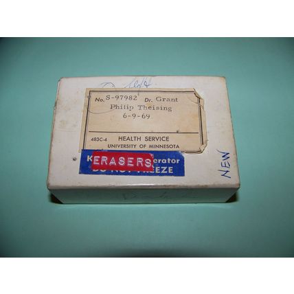 USED!! LOT OF ERASERS & VINTAGE!! U OF M MEDICINE BOX, FREE SHIPPING US ONLY!!