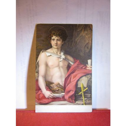 JOHN THE BAPTIST by Andrea del Sarto unused antique postcard =