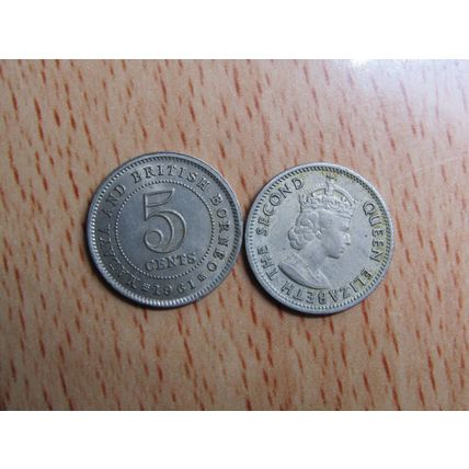 Borneo 1961 5 Cents Coin