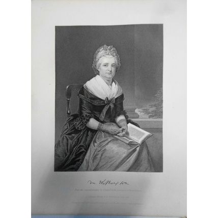 Martha Washington - original portrait engraving - 1876 -Duyckinck Int'l Gallerie
