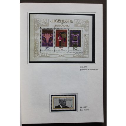 DEUTSCHE BUNDESPOST ALBUM 1977 YEAR POSTAGE STAMPS Complete Unmounted Mint