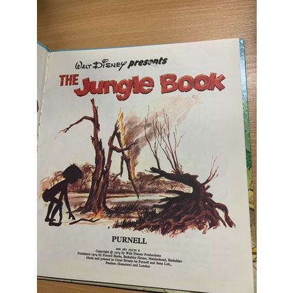 1974 WALT DISNEY PRESENTS "THE JUNGLE BOOK" ILLUSTRATED THIN HARDBACK BOOK (LL)
