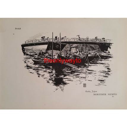 Osaka, Japan, Mortimer Menpes (Moorland On Reverse), Book Illustration, 1901
