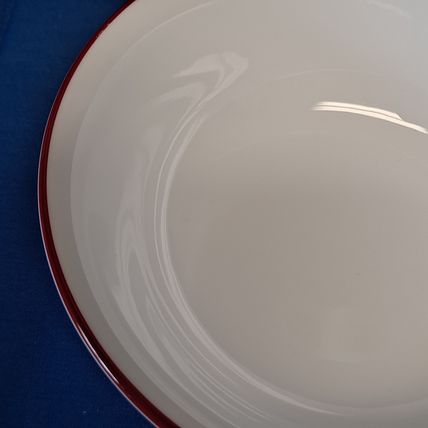 Lot 4 Corelle BANDHANI or SPLENDOR 6 1/4" Cereal BOWLS Red Rim Band Soup