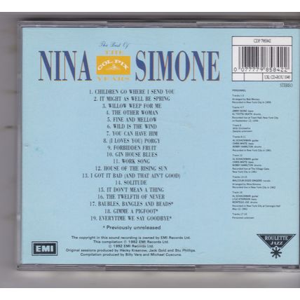 Nina Simone : The Best Of The Colpix Years. (1992) CD Album