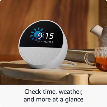 Amazon Echo Spot (Newest Model), Great for Nightstands, Offices and Kitchens, Sm