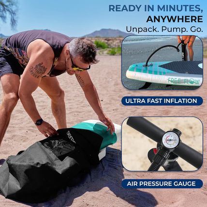 Serenelife Inflatable Stand up Paddle Board with Premium SUP Accessories – Wide