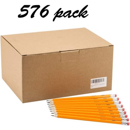 Madisi Wood-Cased #2 HB Pencils, Yellow, Pre-Sharpened, Bulk Pack, 576 Pencils i