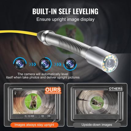 VEVOR Sewer Camera with 512Hz Locator, 165 Ft/50 M, 9" Drain Inspection Camera w
