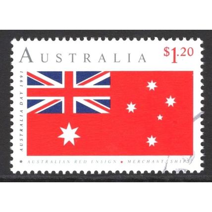 AUSTRALIA 1991: AUSTRALIA DAY - $1.20 RED ENSIGN, MERCHANT NAVY USED (G7)