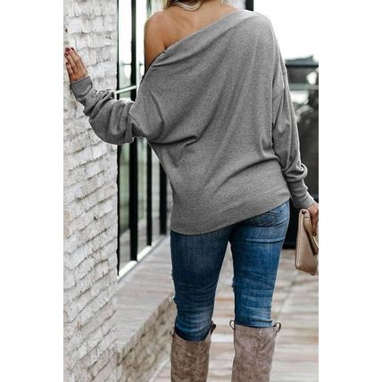 Gray Ribbed Zip Knit Top