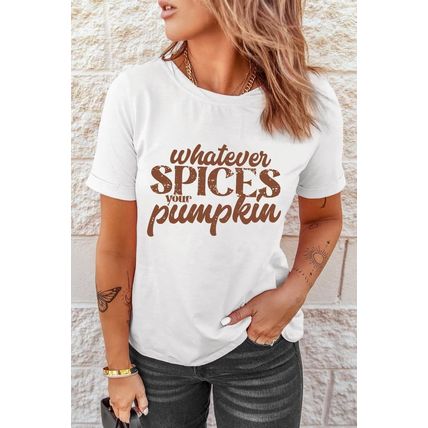 White Whatever Spices Your Pumpkin Graphic Tee