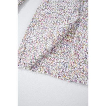 Yellow Multicolor Confetti Open Front Knit Cardigan
