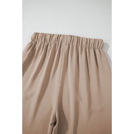 Goat Buttoned Vest Drawstring Wide Leg Pants 2pcs Set