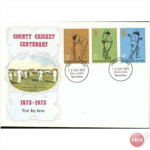 GB FDC 1973 - County Cricket - (mint) Coventry issue