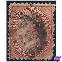 Canada 1859 SG30 1c Deep Rose Good+ Used