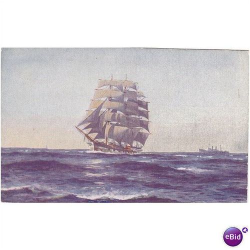 Artist Drawn 3 Mast Sailing Ship (S11597)