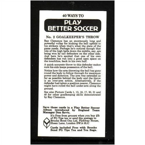 Brook Bond Play Better Soccer GOALKEEPER'S THROW No 2 Mint