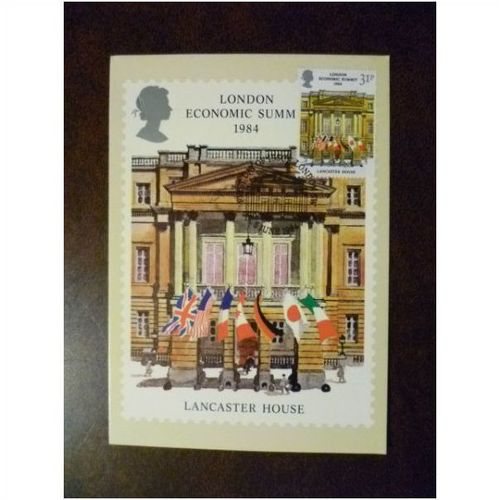 1984 GB London Economic Summit PHQ 76 special cancel 31p stamp card SG1253