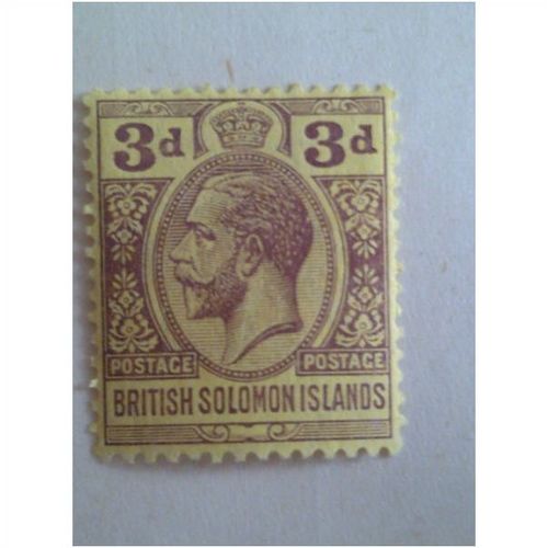 British Solomon Islands KGV 1913 3d Purple Unmounted Mint NHM SG 20