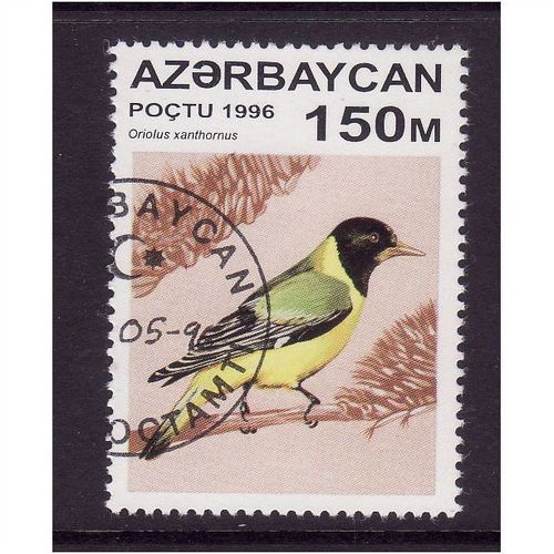 AZERBAIJAN 1996 SG327 150M ASIAN BLACK HEADED ORIOLE FINE USED#2