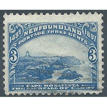 Newfoundland 1897 SG68 3c Bright Blue Fine Used .. ..
