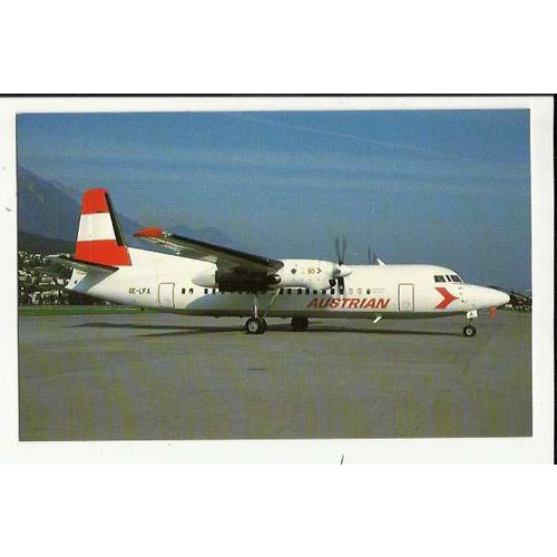 Aviation AUSTRIAN AIR SERVICES FOKKER F27-050 Postcard by Buchair (8940)