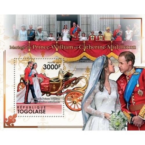 TOGO 2011 SHEET MNH ROYAL WEDDING PRINCE WILLIAM KATE ROYALTY 6A