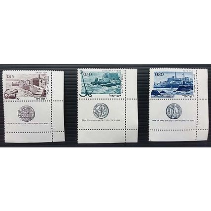 1967 Ancient Israeli Ports SG353/355 MNH corners + tabs