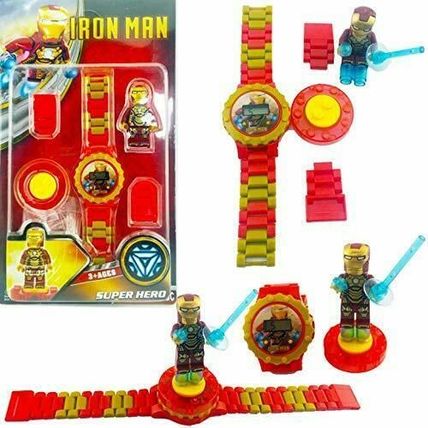 Marvel 360° Rotary Kid Building Block Self Assembly Children DIY Wrist Watch UK