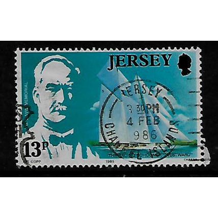 JERSEY 1985 THOMAS BENJAMIN DAVIS 13p SCHOONER WESTWOOD SG 377 FINE USED