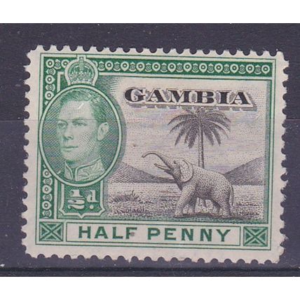 GAMBIA 1938-46 GEORGE VI 1/2d ELEPHANT MINT HINGED SG150