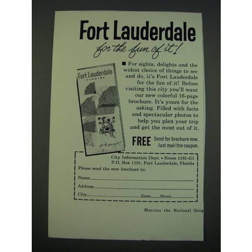 1961 Fort Lauderdale Florida Ad - For the Fun of It