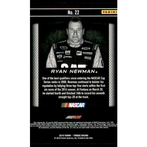 2016 Panini Torque Racing. Ryan Newman #22 BLUE 044/125