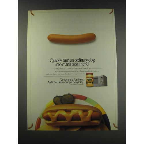 1991 Kraft Cheez Whiz Ad - Quickly turn an ordinary dog into man's best friend