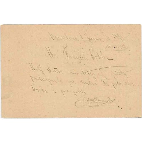 Spain Postal Card 1890 Barcellona to Rotterdam Holland, Netherlands
