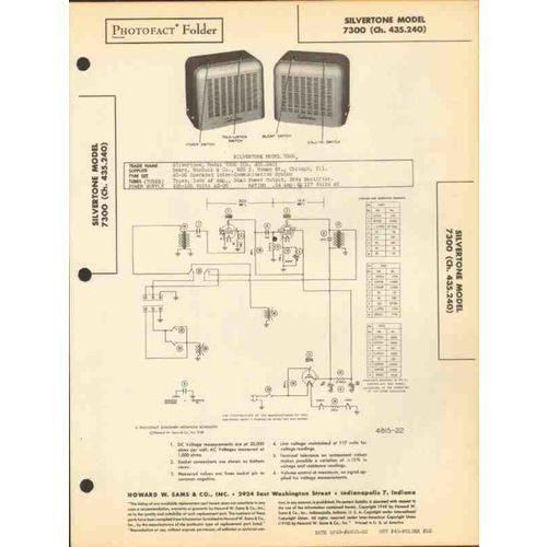 SEARS SILVERTONE model 7300 inter-com system Sams Photofact manual
