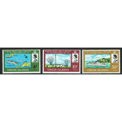 Virgin Islands 1967 Inaug Bermuda-Tortola Telephone Service set 3v SG217-219 MM