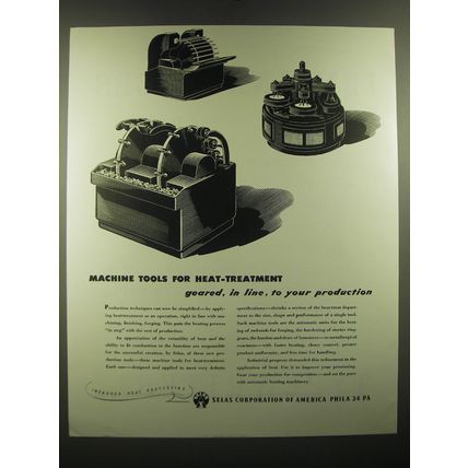 1946 Selas Corporation Ad - Machine tools for heat-treatment geared, in line