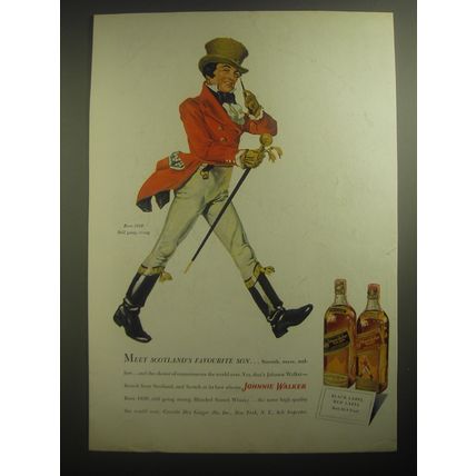 1950 Johnnie Walker Scotch Ad - Meet Scotland's Favourite Son