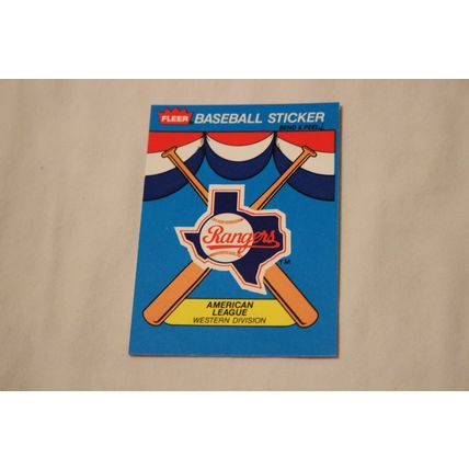 1989 Fleer Texas Rangers Team History Stickerback TEAM LOGO Sticker