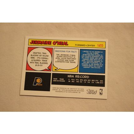 Jermaine O'Neal 2005/06 Bazooka MINI NO. 125