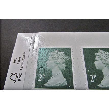 GB 2016 Machin SG U2921 2p Deep Green Block of 4 Top Left Corner (M16L) MNH