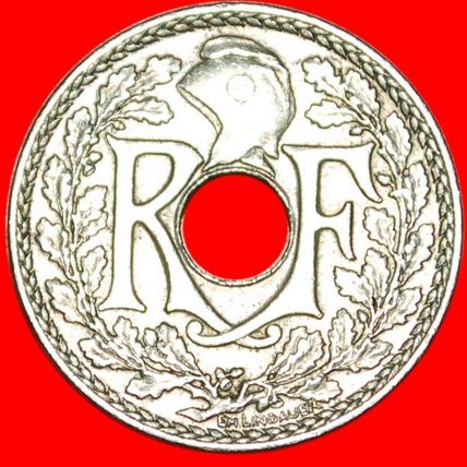 WREATH AND HOLE: FRANCE ★ 5 CENTIMES 1919! LOW START! ★ NO RESERVE!