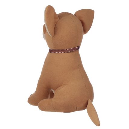 Chihuahua Dog Wearing a Brown Collar Door Stop 28 CM