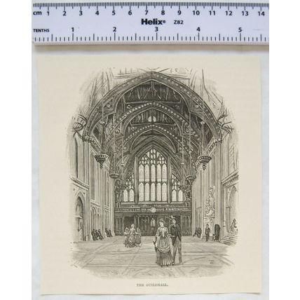 Vintage engraving: The Guildhall - interior