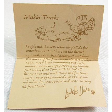 Schmid RFD America by Lowell Davis, Makin Tracks, 225238, Dog/Turkey HAND SIGNED