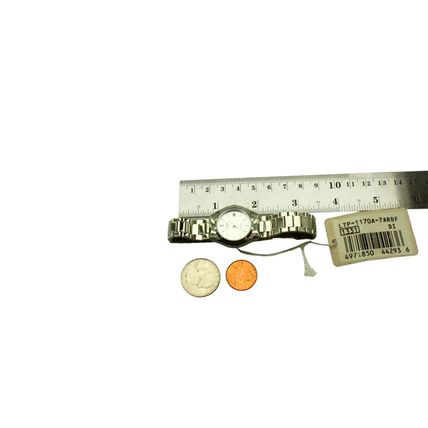 NEW Casio Ladies Round White Dial Date Metal Wristwatch Watch LTP1170A 7ARDF