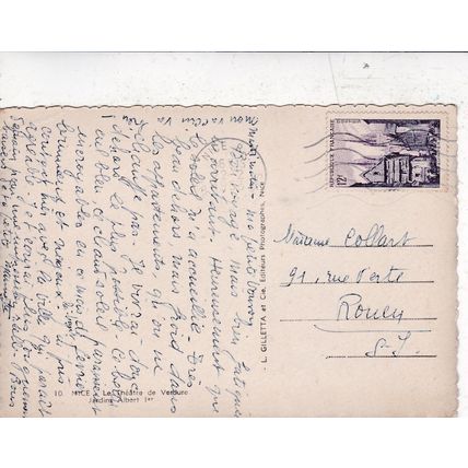 Nice Theatre de Verdure France Postcard posted 1955 corner crease